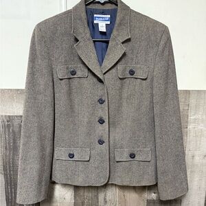Pendleton Vintage Brown Gray Wool Blazer Jacket